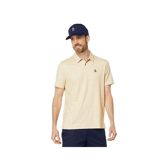 Original Penguin Men Golf Retro Wave Pattern Polo Warm Apricot
